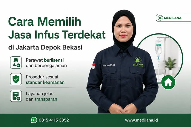 Perawat Medilana bersiap melayani panggilan infus terdekat