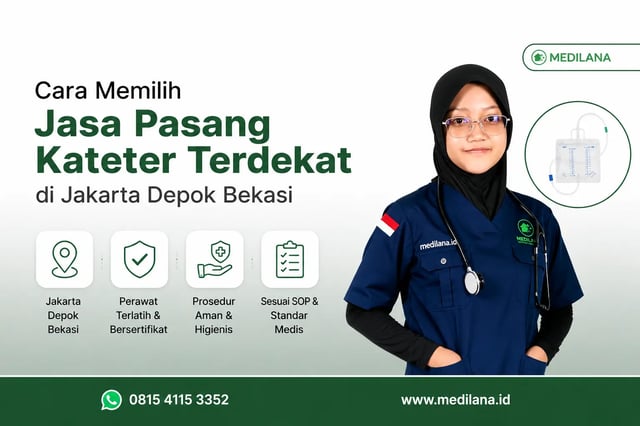 Perawat Medilana bersiap melayani panggilan kateter terdekat