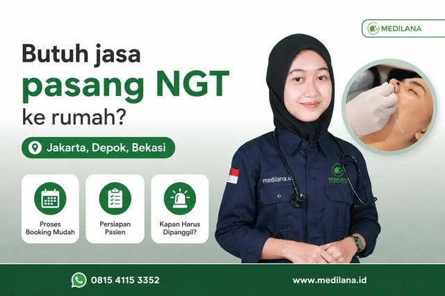 Perawat Medilana memasang NGT di rumah pasien Jakarta
