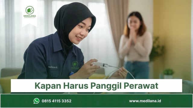 Perawat profesional merawat atau mengganti Nasogastric Tube (NGT) di rumah pasien.