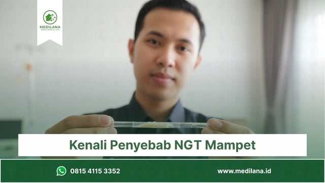 Ilustrasi sisa makanan menyumbat Nasogastric Tube (NGT).