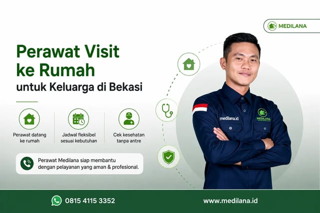 Perawat Medilana visit ke rumah pasien Bekasi
