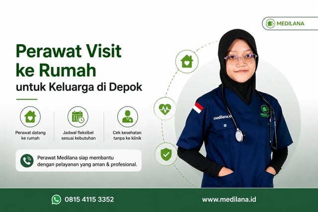 Perawat Medilana visit ke rumah pasien Depok